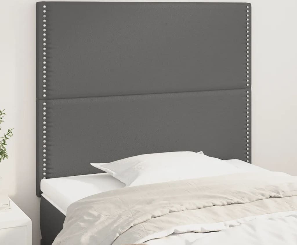 (Robust Möbel)Kopfteil - modernes Design - fürs Schlafzimmer - Grau 90x5x118/128cm Kunstleder DE921343 - Kopfteile