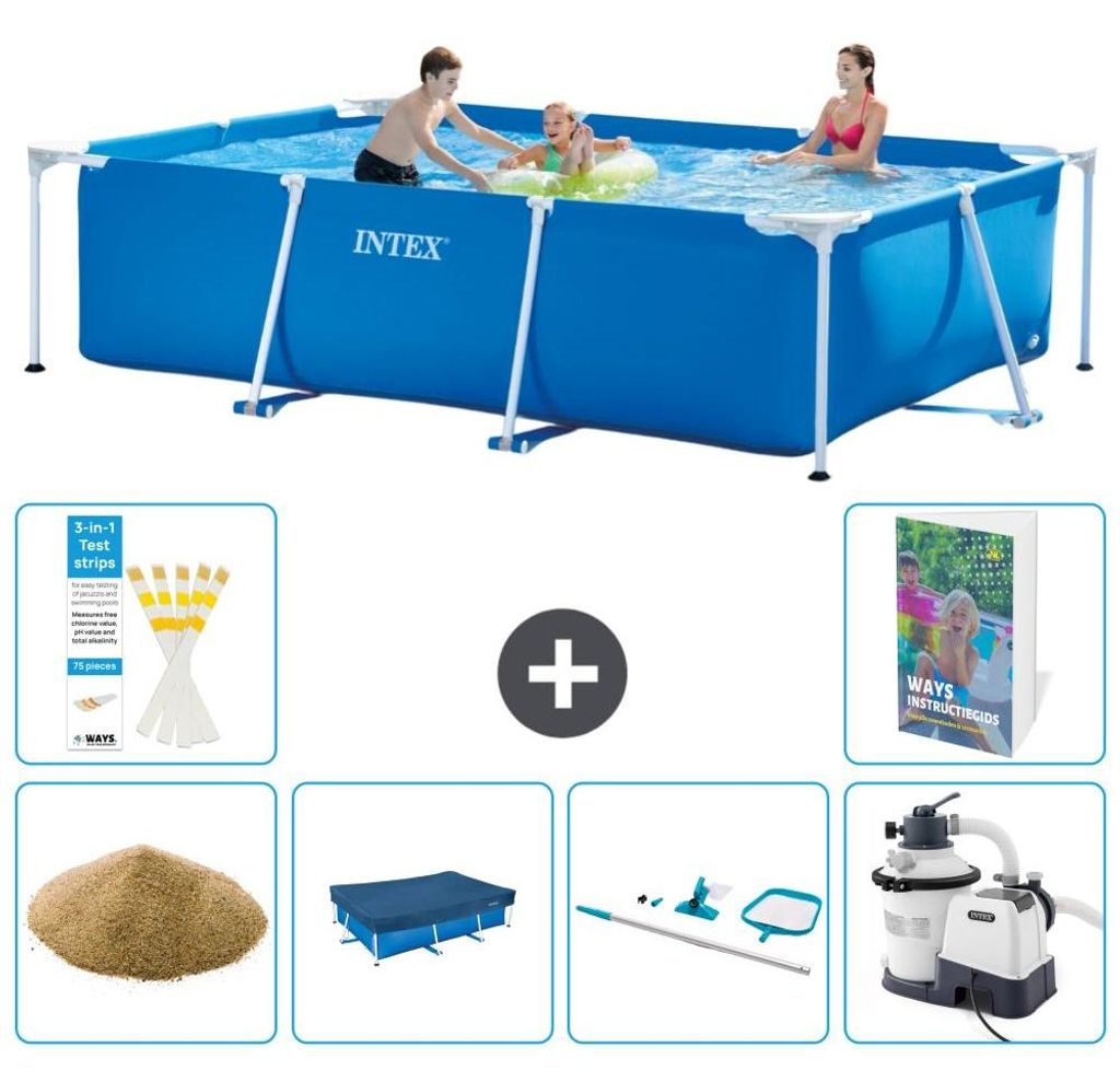 Rechteckiger Frame Pool - 300x200x75 cm - 7-teilig S58