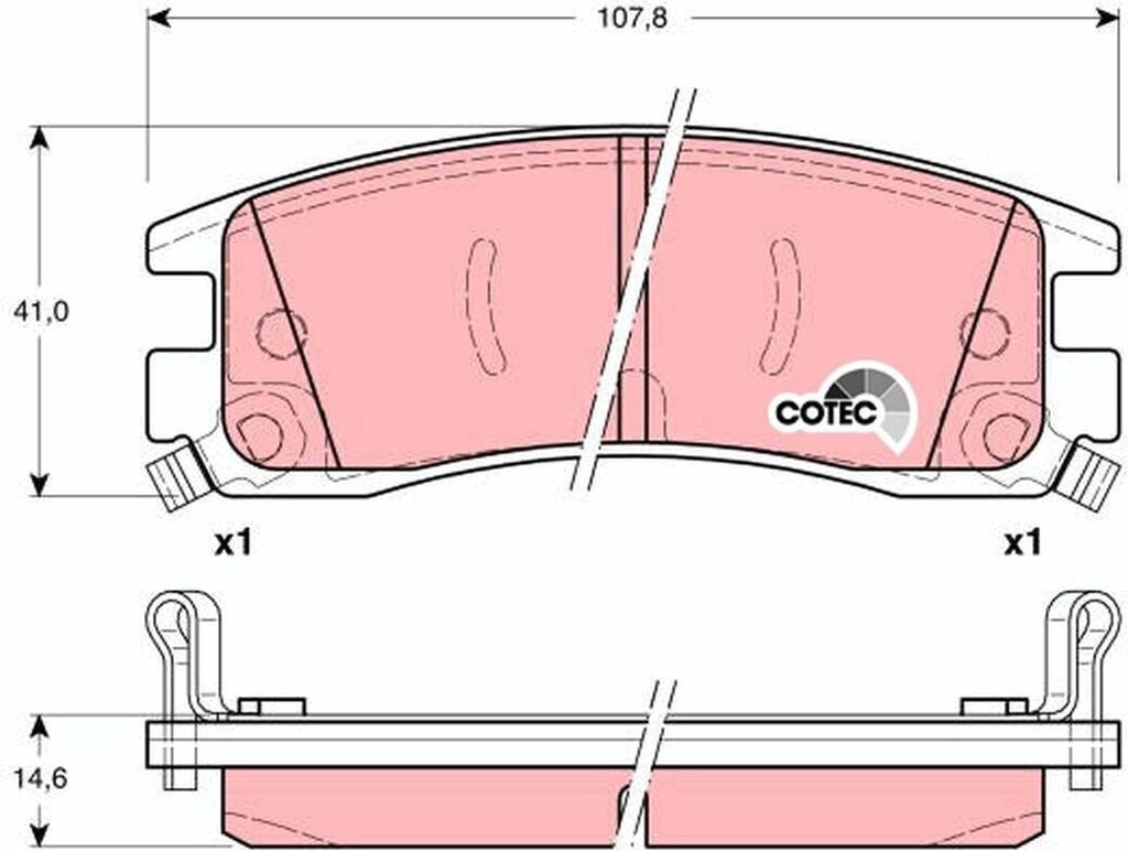TRW GDB1309 Bremsbelagsatz, Scheibenbremse OE 88967229 kompatibel mit Impala, Lumina, Monte Carlo, Trans Sport, Venture, Sintra