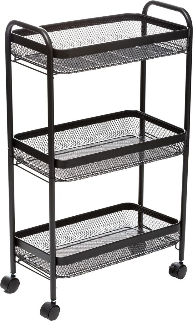 Chariot de cuisine sur roulettes MAYAJ, 3 niveaux, noir Image du produit 