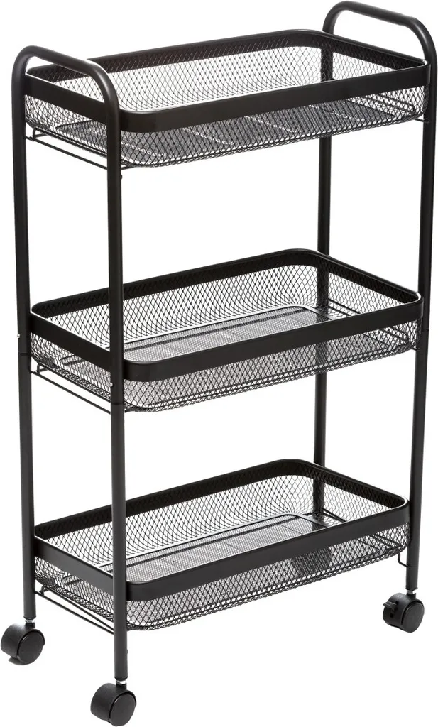 Organizzatore Multifunzione MAYAJ Nero: Design Industriale 3 Ripiani