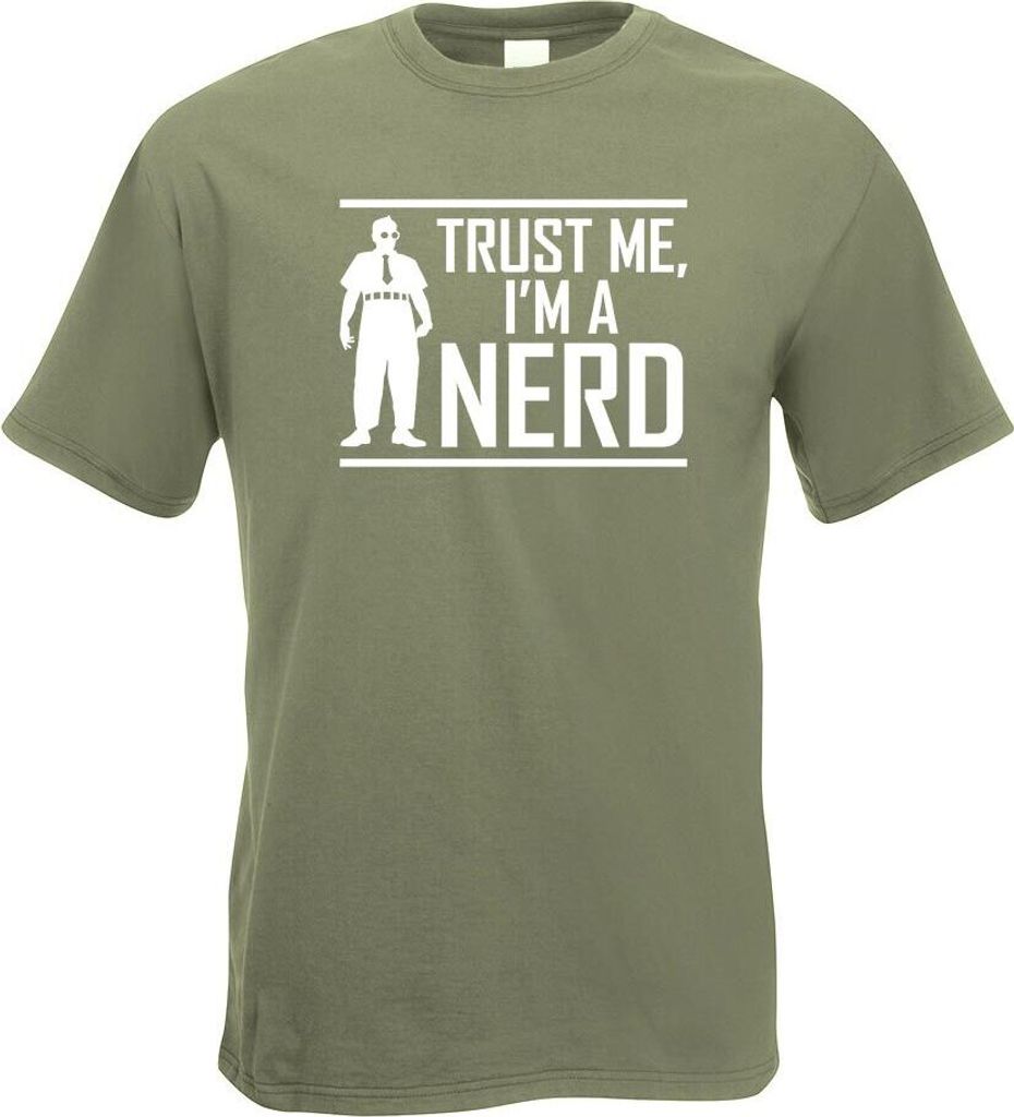 Kiwistar - T-Shirt - Olive - Trust me, im a Nerd - Stuff Motiv Bedruckt Funshirt Design Print - mit Motiv Bedruckt - Funshirt Design - Sport - Frei...