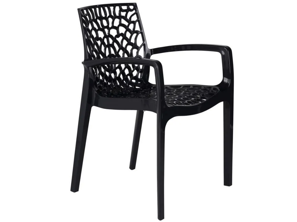 Chaise de terrasse empilable en polypropylène anthracite DIADEME MYLIA