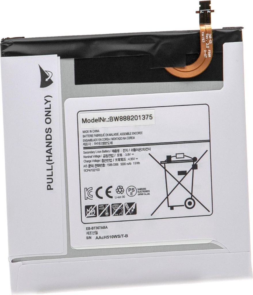 vhbw Akku Ersatz für Samsung EB-BT367ABA, GH43-04539A für Tablet Pad (5000mAh, 3,8V, Li-Ion)