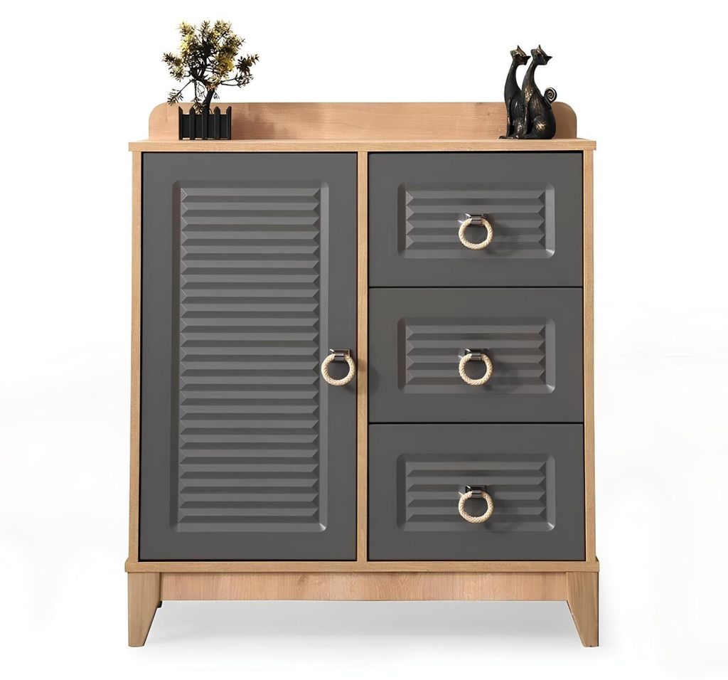 Kommode in Kinderzimmer Modern Elegante Kommode Holz Grau Möbel Design