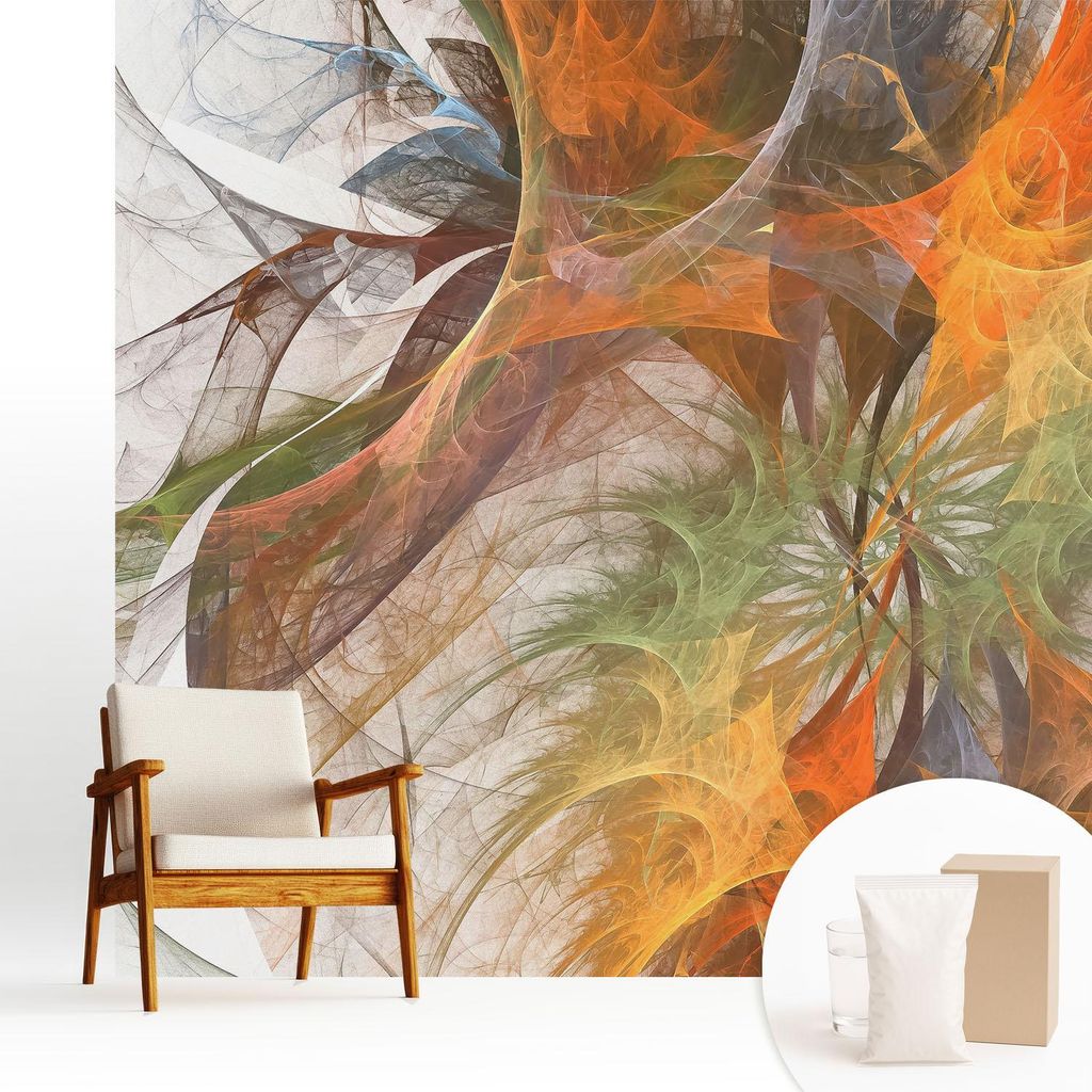 Fototapete - 250x250 cm - Tapete - Wandtapete - Wandbilder - Dekofolie - Tapete Folie - Wand - Dekoration - Wohnzimmer - Abstraktes Kaleidoskop