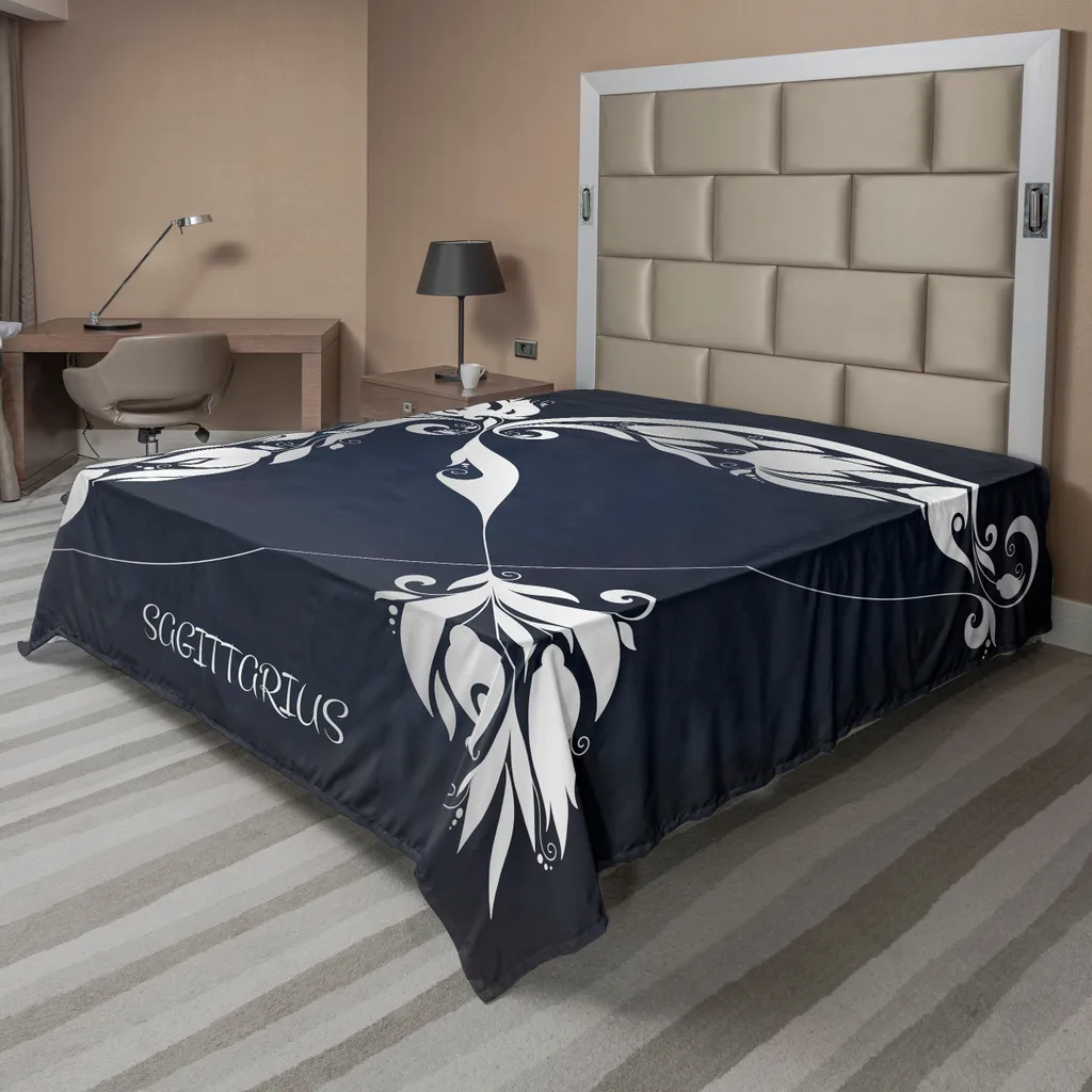 Drap plat anti-plis Sagittaire Zodiaque pour un lit toujours rangé