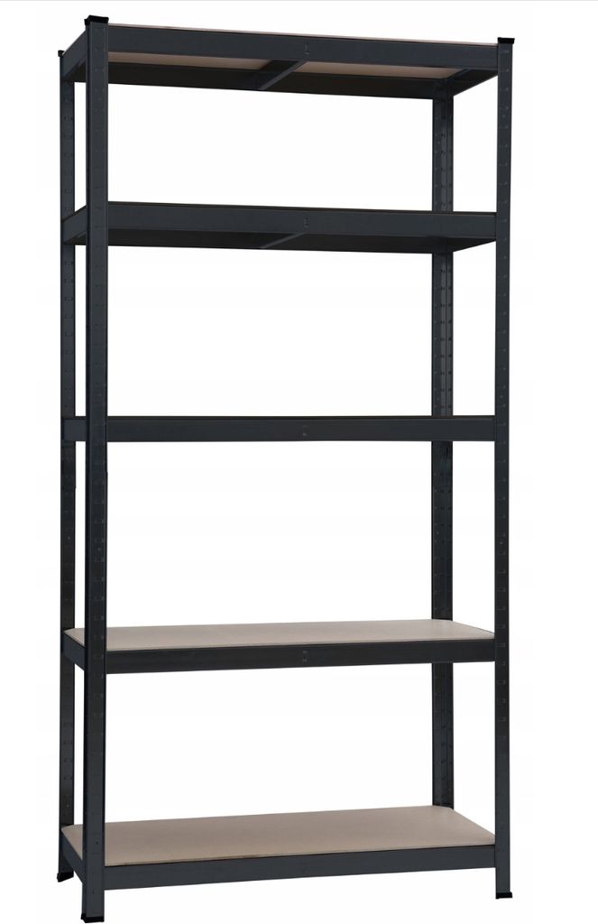 Regał metalowy 150x75x30 cm 5 półek czarny Zdjęcie produktu 