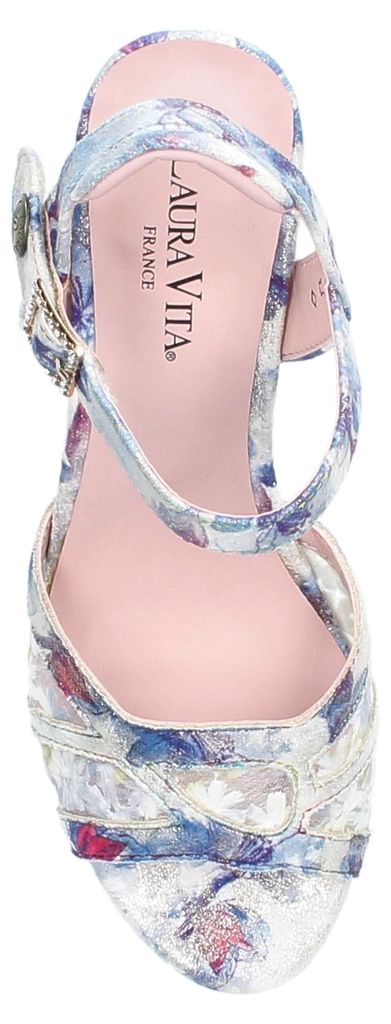Laura Vita Damen Sandalette transparent Schnalle Klett LESLYO 05, Größe:38 EU, Farbe:Blau