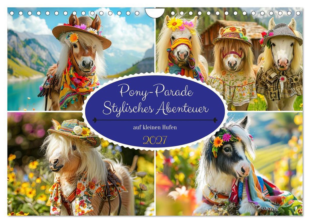 Pony-Parade. Stylisches Abenteuer auf kleinen Hufen (Wandkalender 2027 DIN A4 quer), CALVENDO Monatskalender