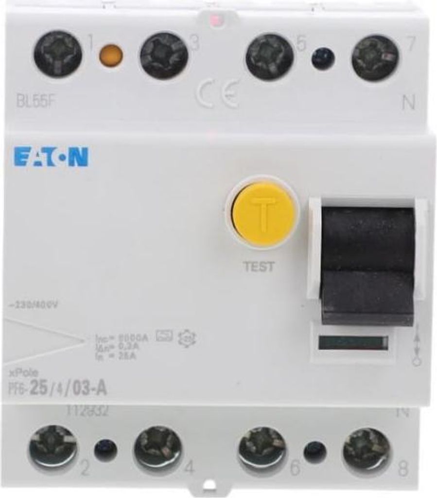 4P 25A 0,3A Differenzialschutzschalter Typ A PF6-25/4/03-A 112932