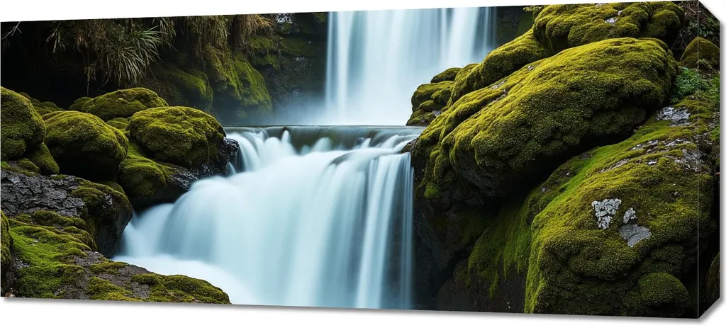 Quadro 90x40cm Quadro su tela per soggiorno camera da letto Panorama Cascata
