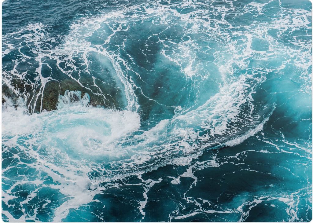 Ozeanwirbel – Bodenschutzmatte – Stuhlunterlage 140x100 cm – Rutschfest – Hartbodenmatte