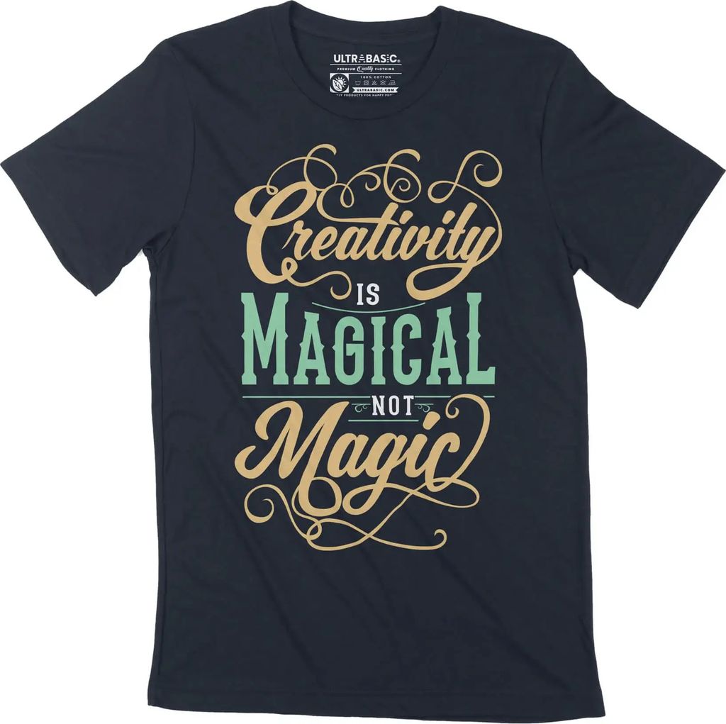 Herren Grafik T-Shirt Kreativität ist magisch, nicht magisch – Creativity Is Magical Not Magic – Öko-Verantwortlich Vintage Jahrgang Kurzarm ...