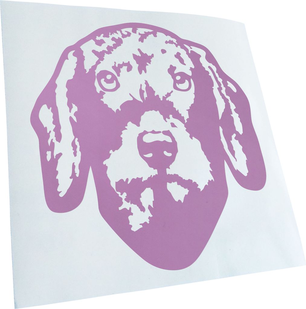 Kiwistar - Autoaufkleber - Plott Hund - Flieder - 40x36cm - Aufkleber für Auto, Laptop, Fahrrad, LKW, Motorrad mehrfarbig JDM Decal Racing