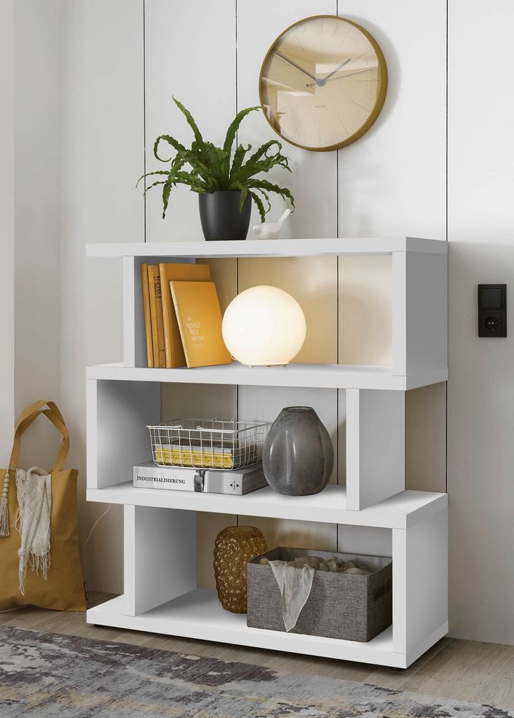 Regal >Benny< in weiß, Wabenplatten - 100x116x38cm (BxHxT)