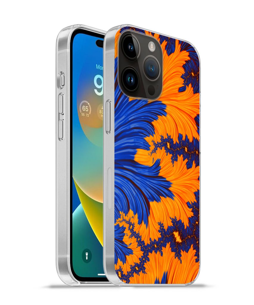MuchoWow Handyhülle Schutzhülle Hülle für Apple iPhone 14 Pro - Softcase Blätter - Kunst - Psychedelisch Silikon Softcase Handy Hülle - Ums...