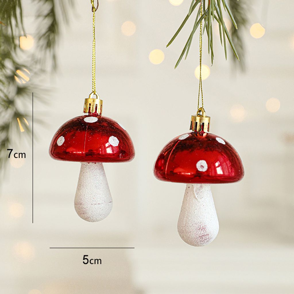 2 Stücke Weihnachtsanhänger Exquisite Pilz Donut Weihnachtsmann Form Weihnachtsbaum Hängende Verzierung für Festliche Dekoration
