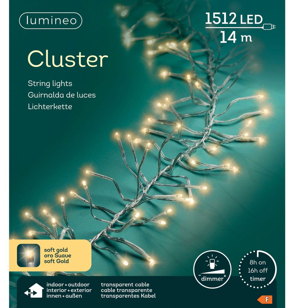 Catena luminosa Lumineo CLUSTER 1512 LED, 14 metri, colore Immagine del prodotto 