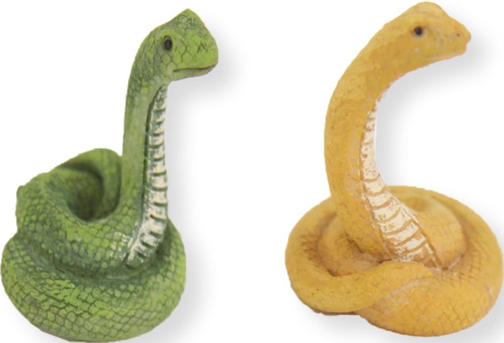 2x FADEDA Schlangenset / Höhe:4 cm / handbemalt / detailgetreue Krippen Figuren - Weihnachten Tisch Dekoration Krippe Zubehör
