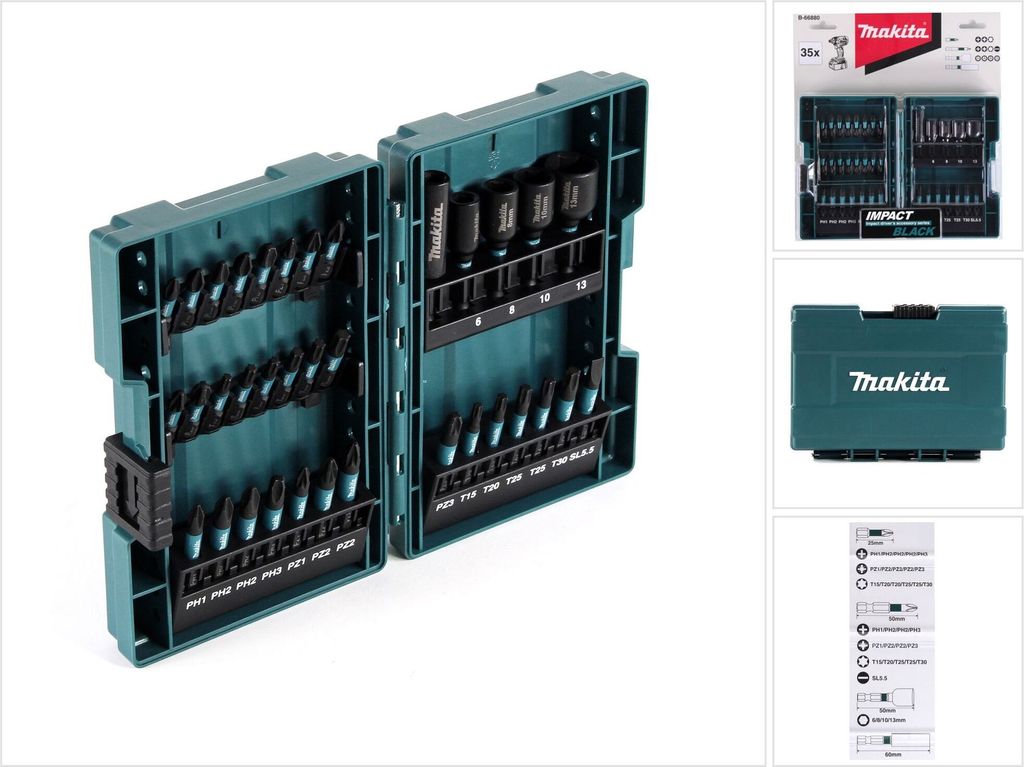 MAKITA B-66880 sada bitů 35-dílná Impact BLACK Obrázek produktu 