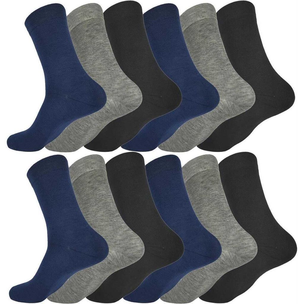12 Paar Herren Socken ohne Muster klassischer Form Freizeit Produktbild 