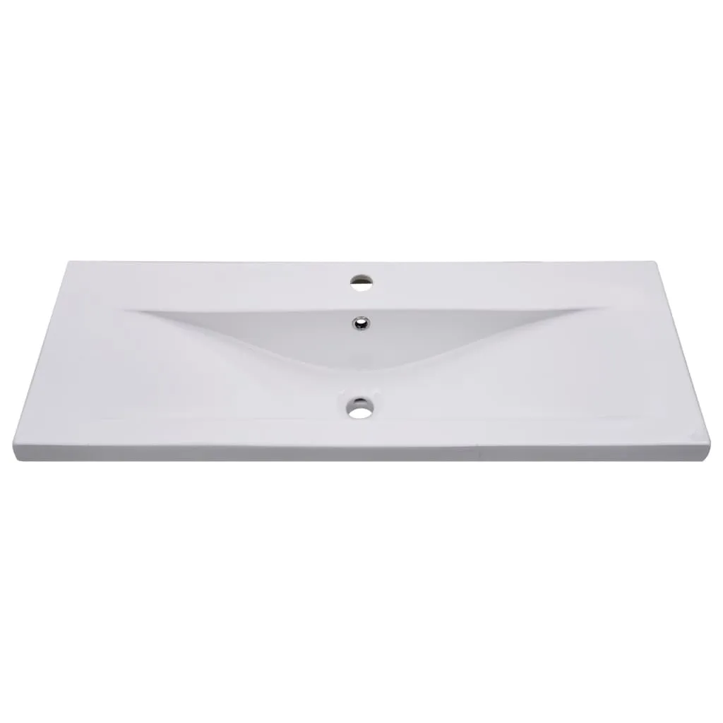Vasque à encastrer rectangulaire en céramique blanche 101 cm vidaXL