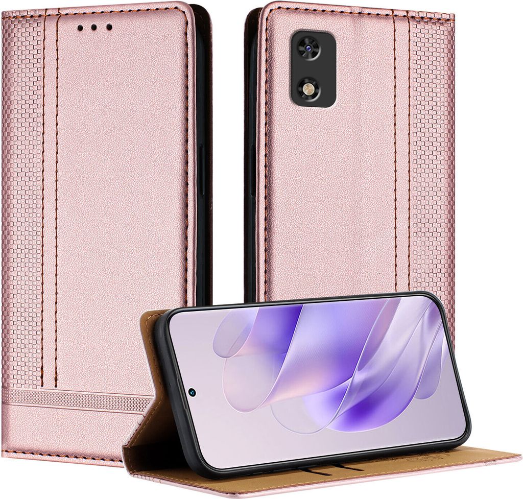 Handyhülle für itel A23 Pro / itel A17 Leder Flip Klappbare Schutzhülle mit Standfunktion Pink