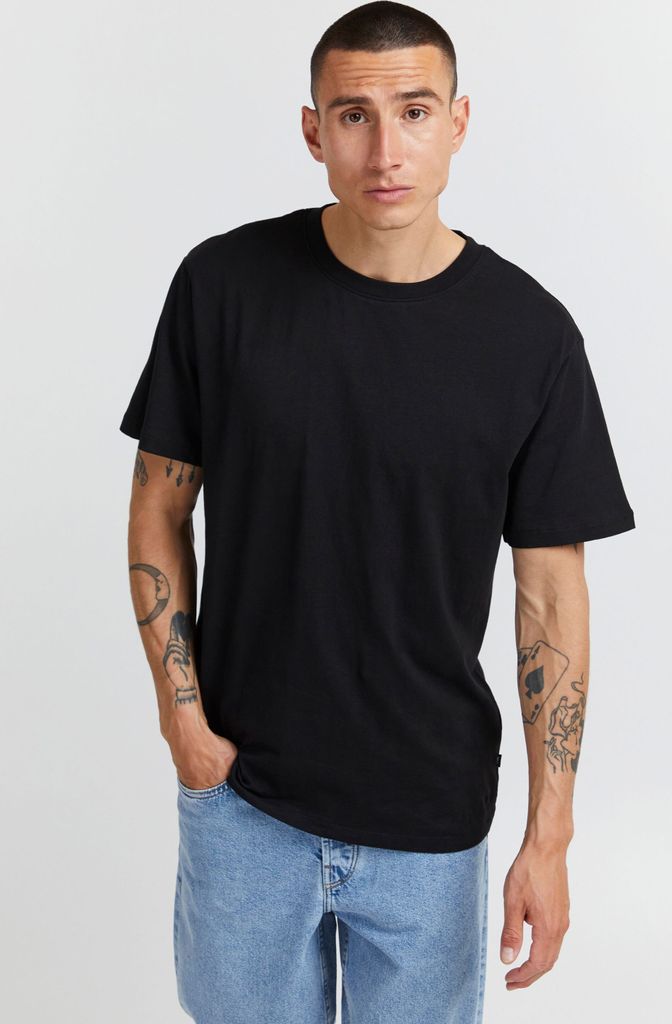 !Solid SDCadel Herren T-Shirt Kurzarm Shirt Basic Hochwertige Baumwoll-Qualität Rundhalsausschnitt Überschnittene Schultern Oversize Fit