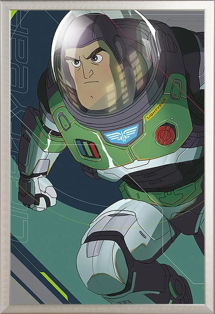 Cornice Shinsuke Maxi Alluminio Argento con Poster Buzz Lightyear Pixar