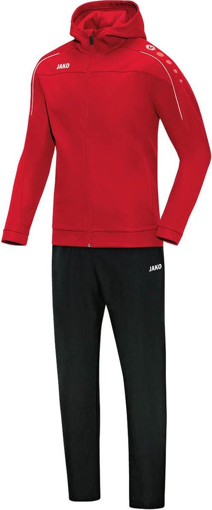 JAKO Unisex Präsentationsanzug Classico mit Kapuze, Farbe:rot, Größe:XL