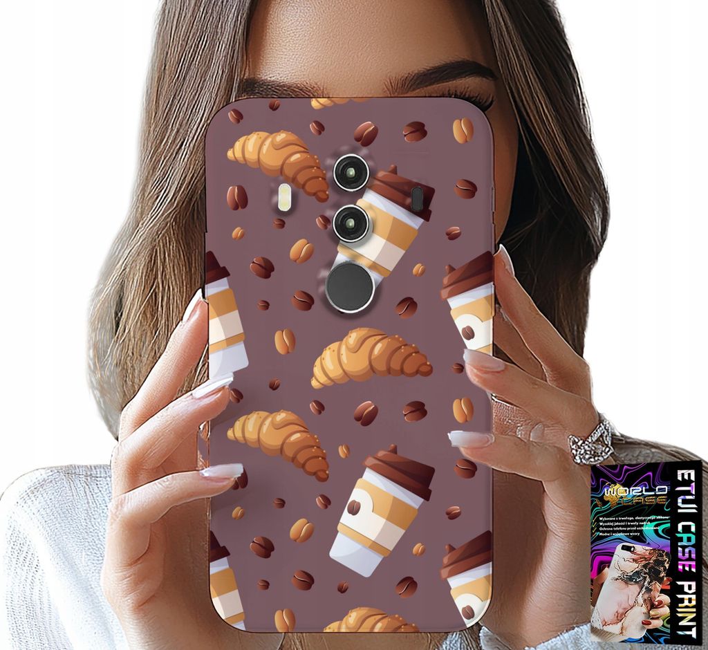 Gehäuse Für Huawei Mate 10 Pro - Gehäuse Mit Kaffee-Croissants Und Bohnen Im Hintergrund