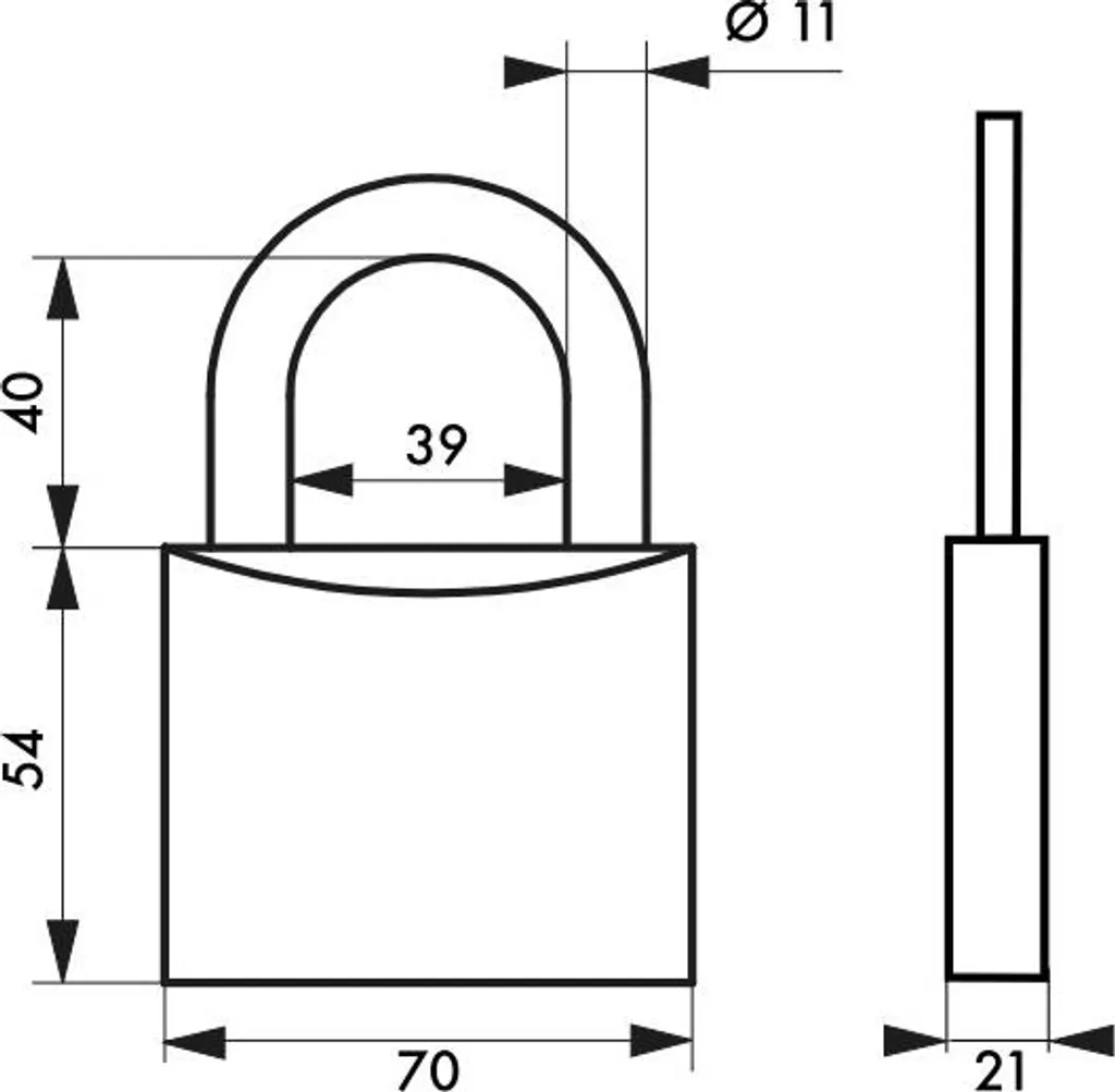 Cadenas en laiton 70mm Type 1+ Thirard haute résistance anse acier - 2