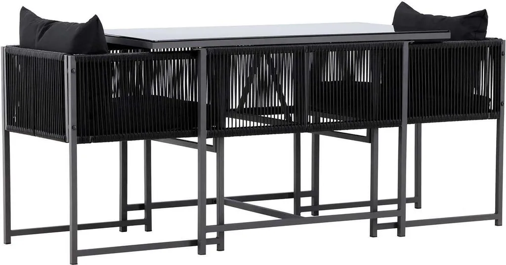 Petit ensemble de salle à manger table et 2 chaises noires pour studio