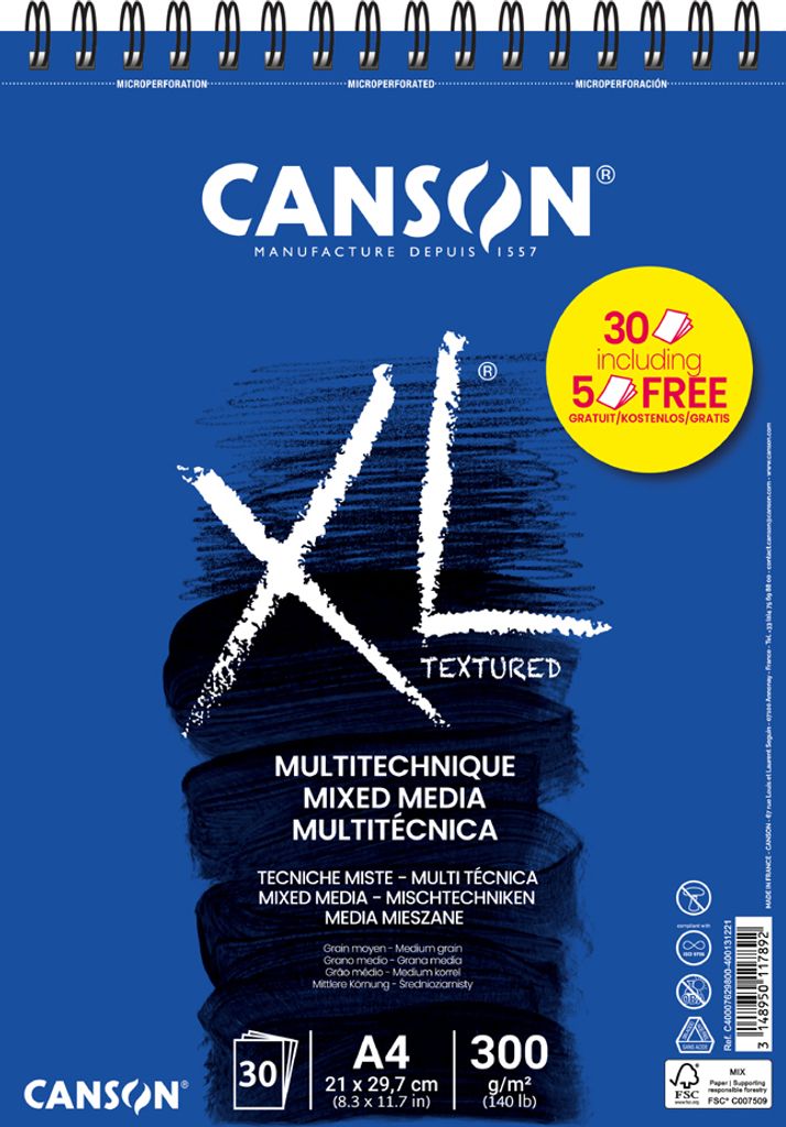 CANSON Studienblock XL MIXED MEDIA Textured Aktion DIN A4 Produktbild 