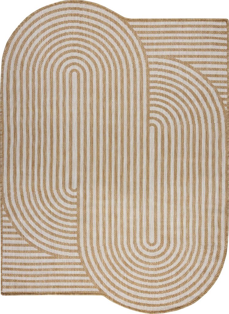 ORGANIC 2131 Sisalteppich Geometrisch Ecru / natur – moderne unregelmäßige Form beige 200x290 cm