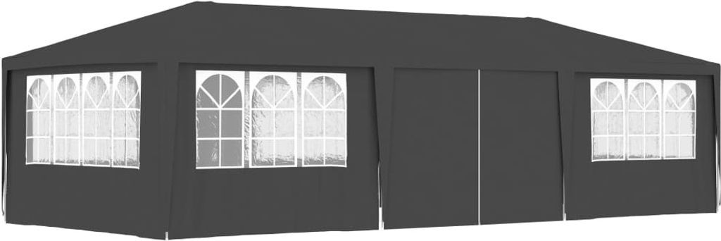Profi-Partyzelt mit Seitenwänden 4×9 m Anthrazit 90 g/m²