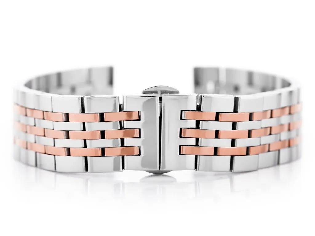 Bracciale Pacific Modello 4 Bicolor Argento Oro Rosa 18 mm Online