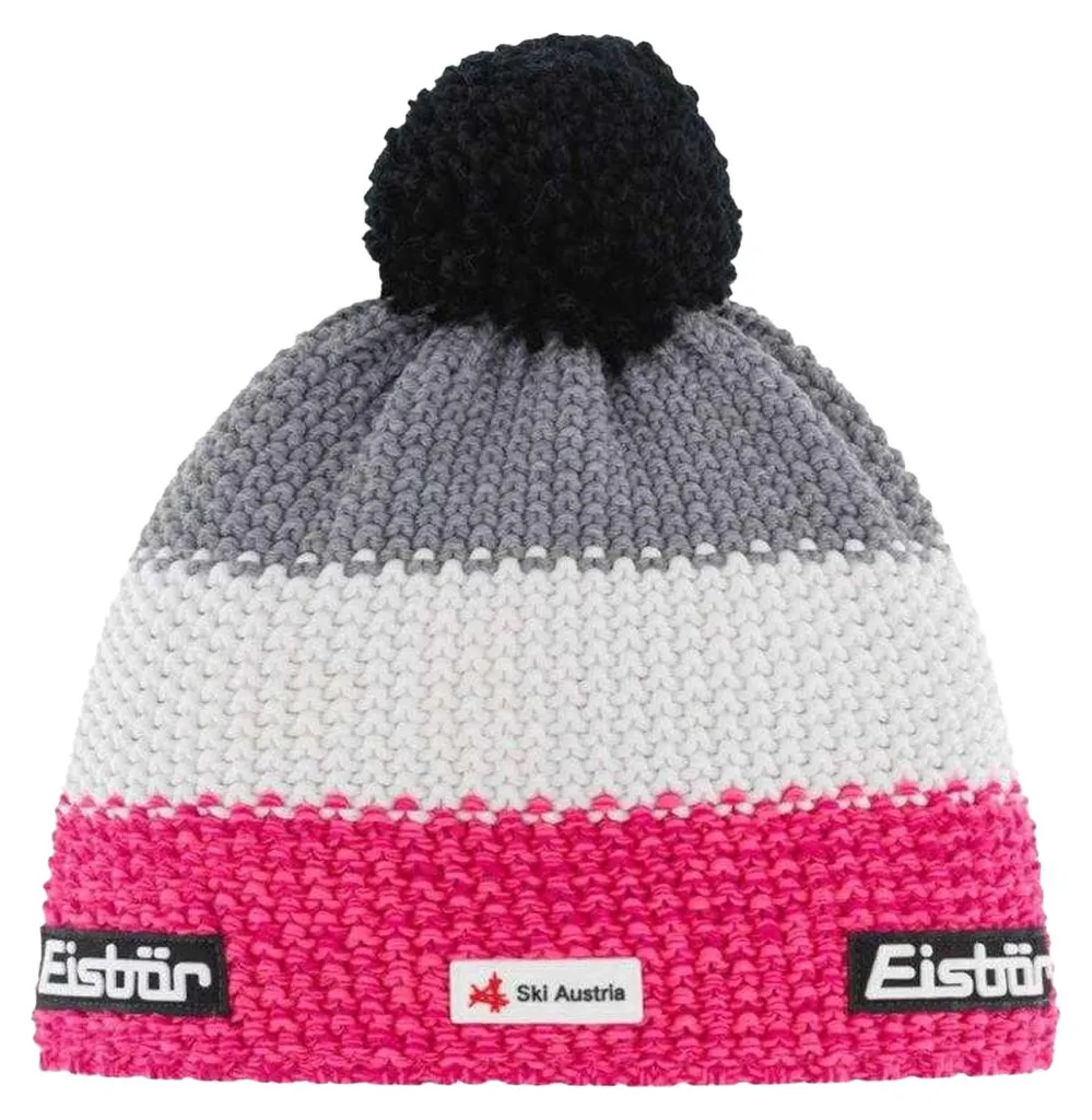 Bonnet à pompon Eisbar PP9638 taille unique coloris noir bleu rose gris