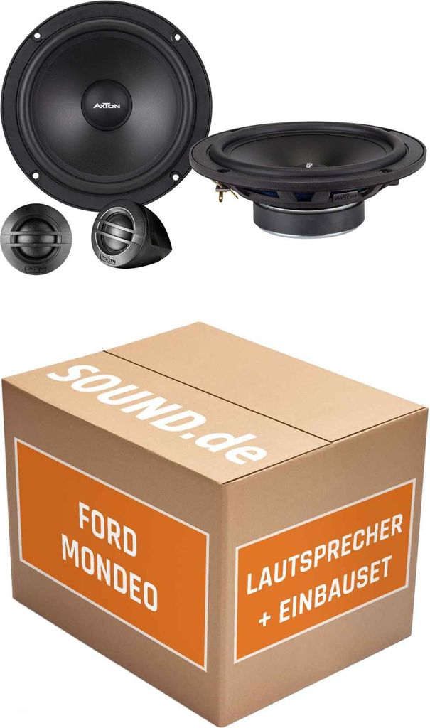 Lautsprecher Boxen Einbaupaket vorne Axton ATC165S passend für Ford Mondeo 97 MK2 | 2x Tief-Mitteltöner 2x Hochtöner 2x Frequenzweiche
