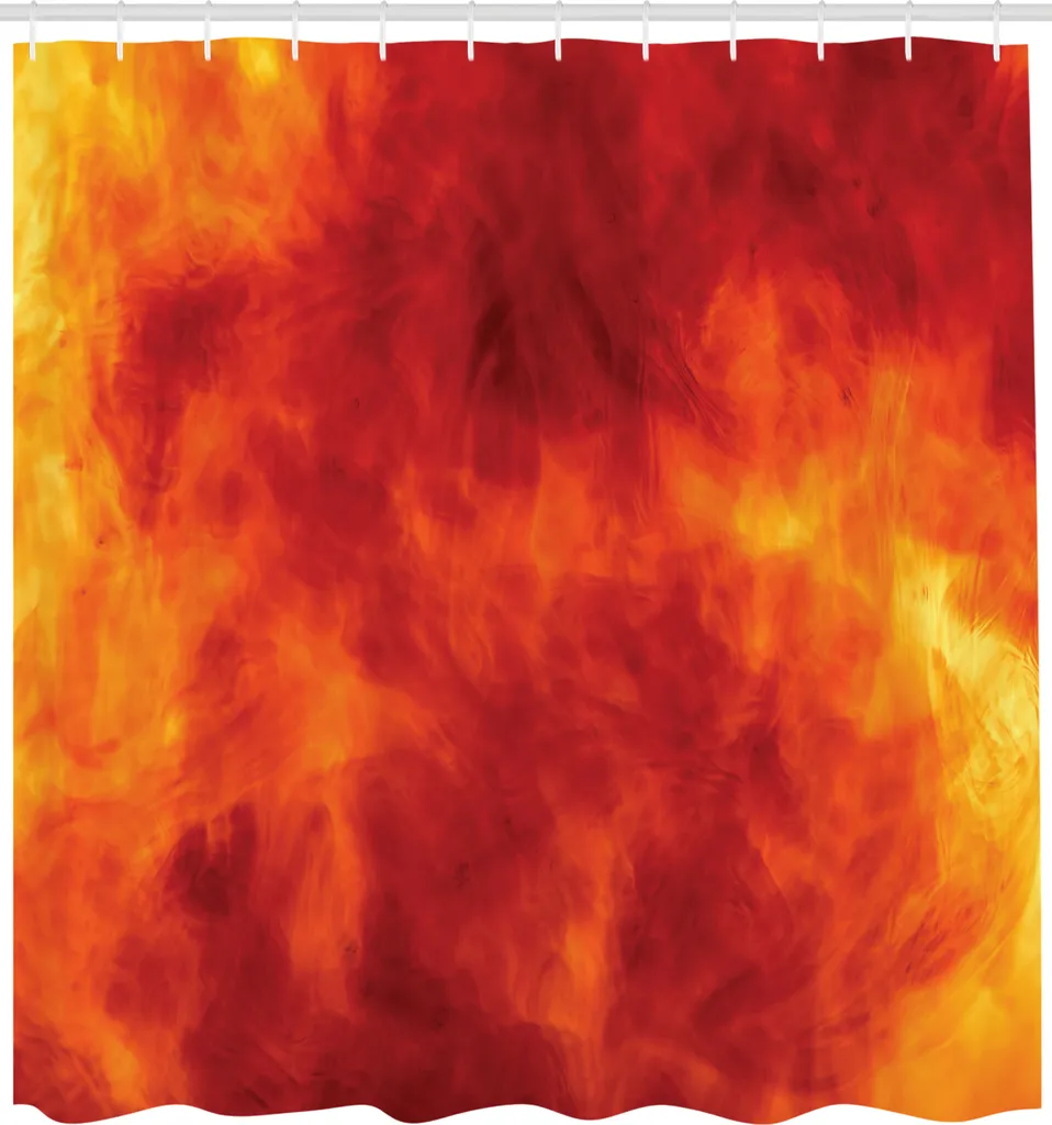 Rideau de douche Extra Long 240cm pour Baignoire Motif Feu et Explosion