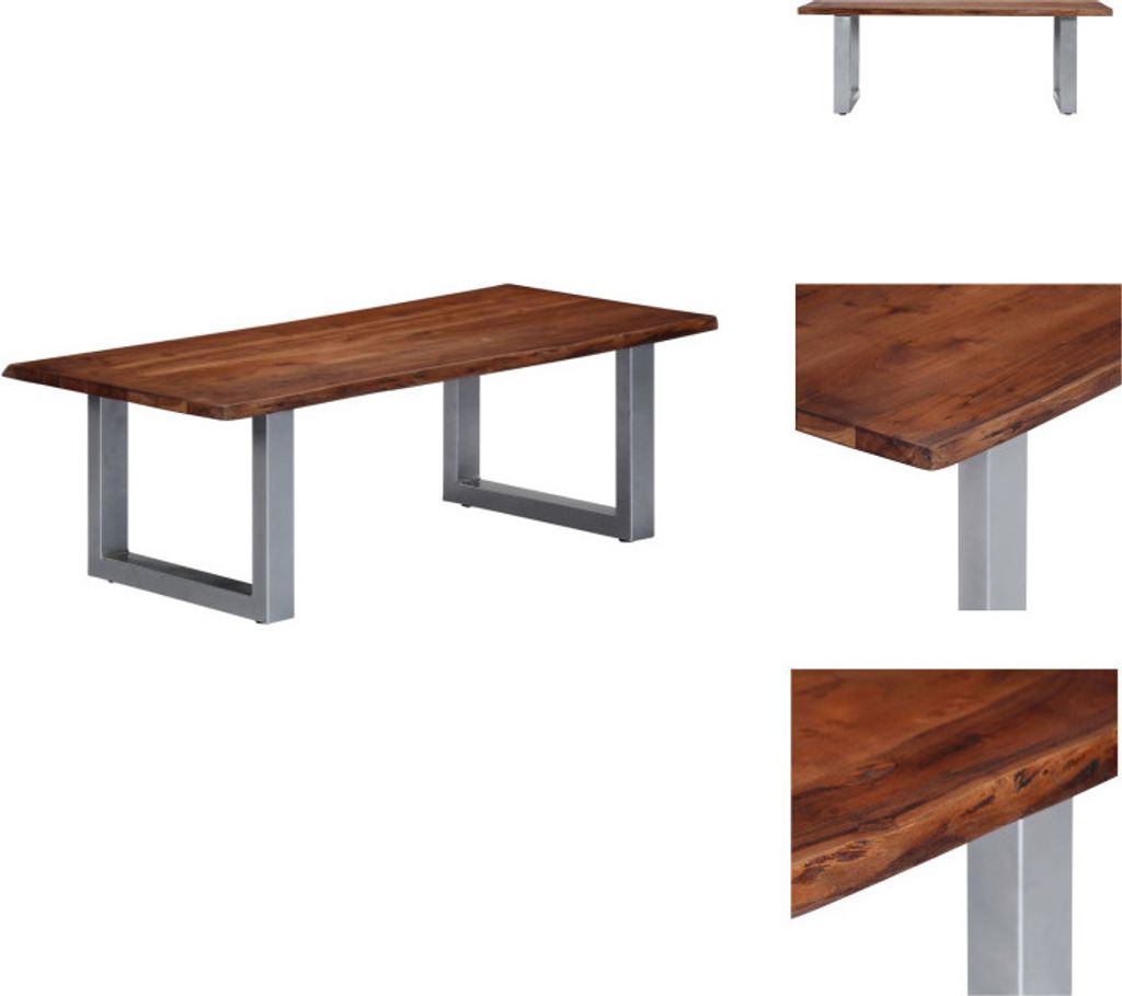 vidaXL Couchtisch mit lebenden Kanten 115x60x40 cm Massivholz Akazie - Couchtische