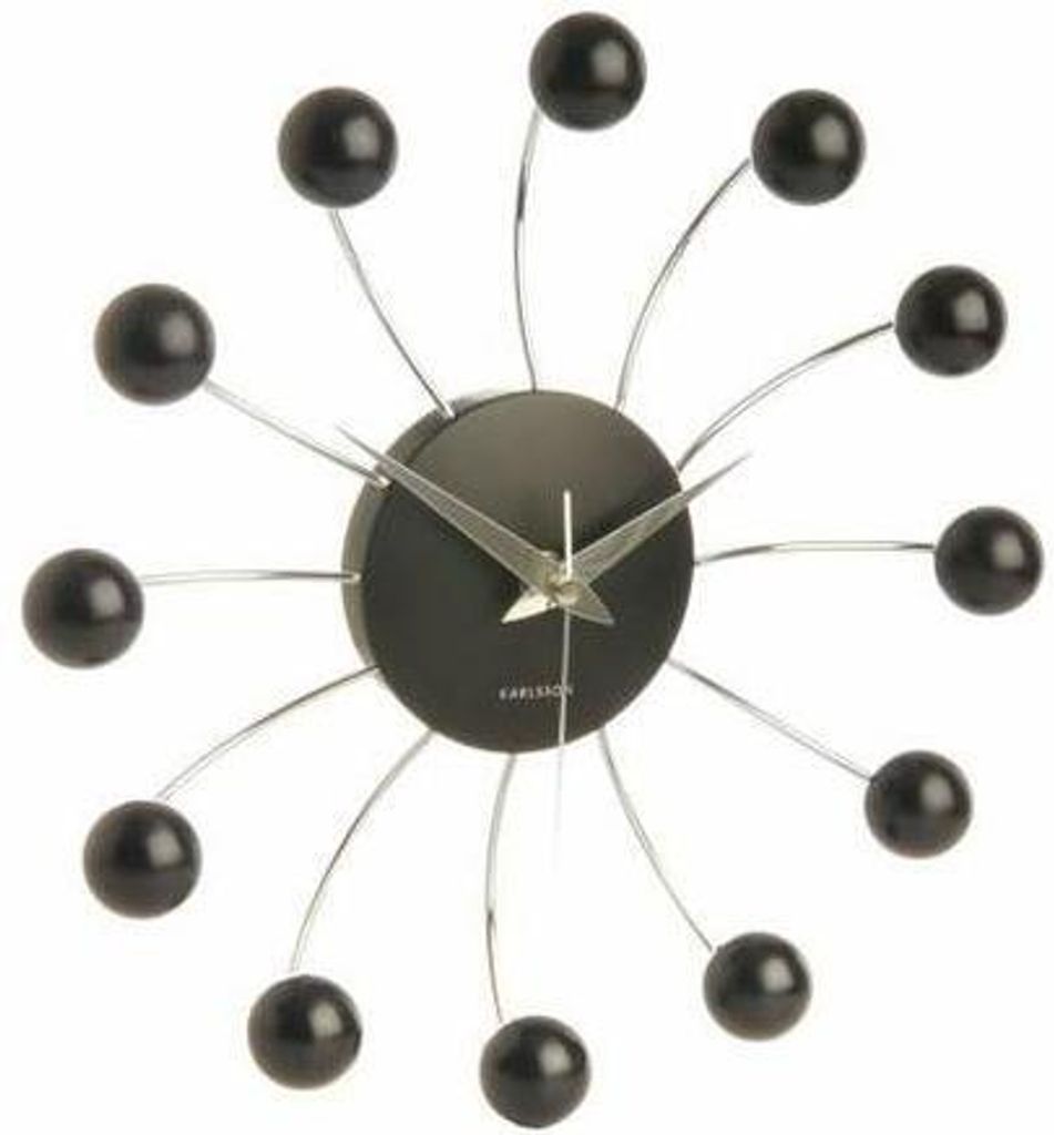 Karlsson Wanduhr Big Spider Stahl m. Plastik Kugeln schwarz