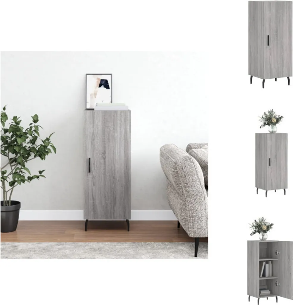 vidaXL Credenza Economica Grigio Sonoma 34,5cm - Stile Industrial