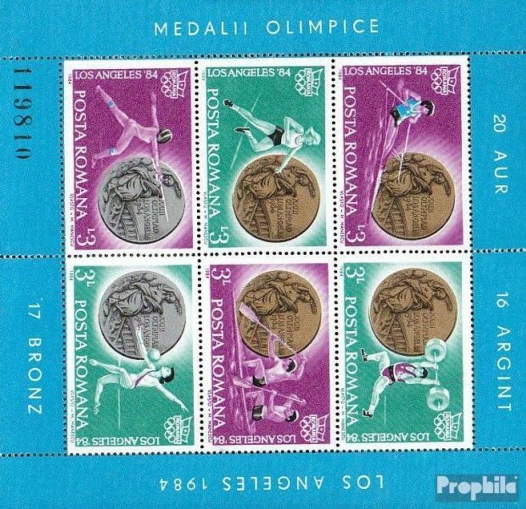 Briefmarken Rumänien 1984 Mi Block209 (kompl.Ausg.) postfrisch Rumänische Medaillengewinne
