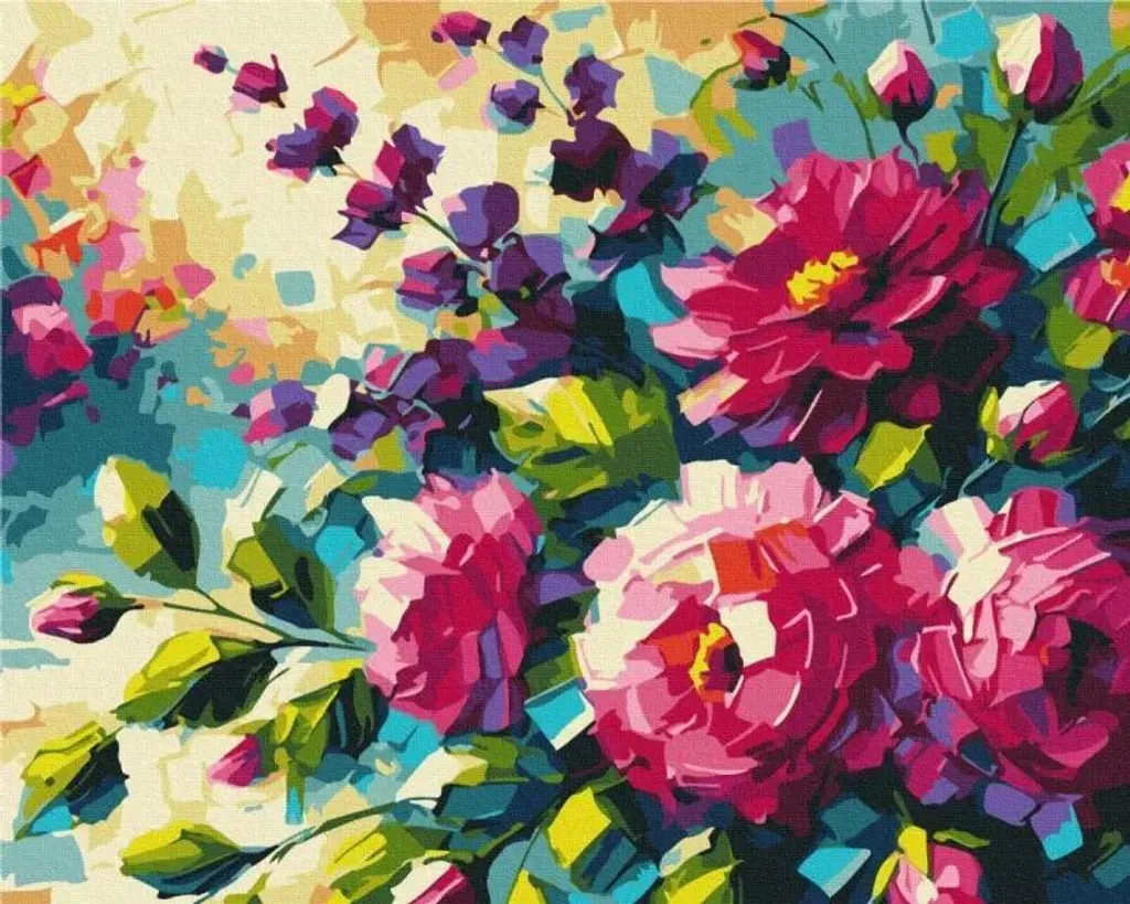 Brushme Fiori d'estate 40x50 - Pittura per Numeri Professionale DIY