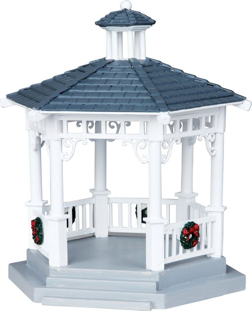 Figurine de Noël gazebo en plastique avec décorations Image du produit 