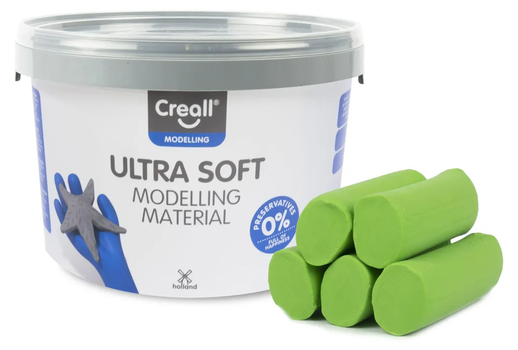 Creall Play-it 1100g : Pâte à modeler vert clair pour l'école