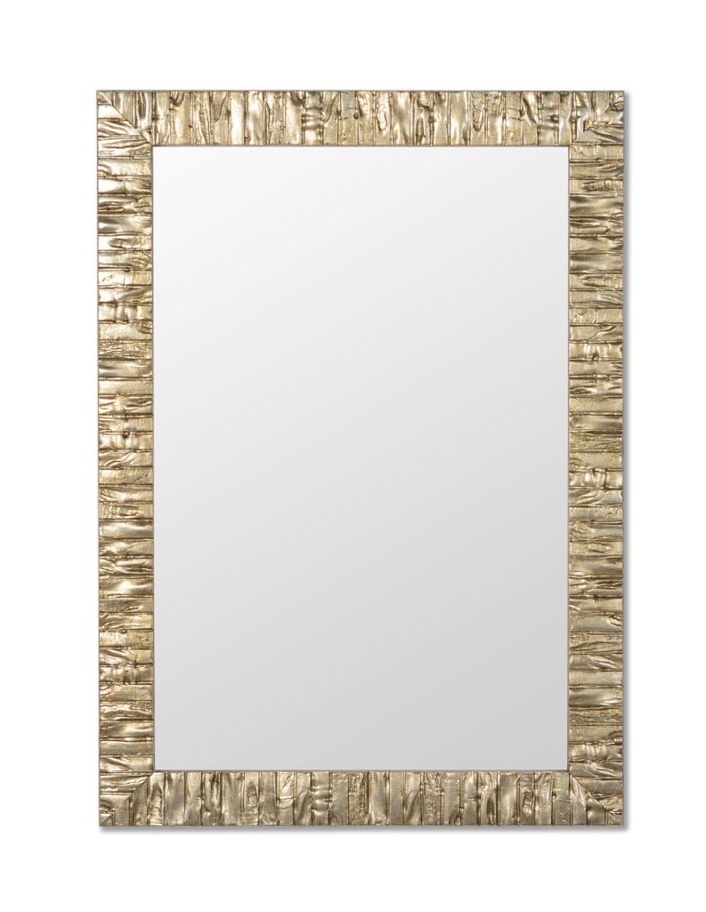 MO.WA Spiegel Wandspiegel Rechteckig cm. 50x70 Modern Holzrahmen Vertikal und Quer, Finitur Silber Champagne. Flurspiegel Garderobespiegel