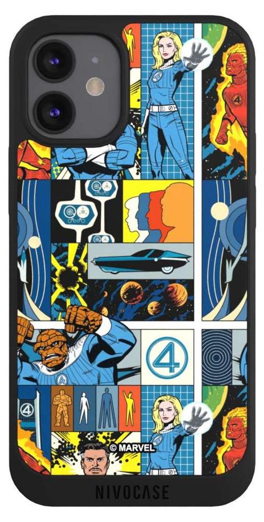 NIVOCASE Handyhülle für Apple iPhone 12 mini Hülle NIVOpure Case Schwarz Offizielles Lizenzprodukt Marvel The Fantastic Four